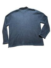 Load image into Gallery viewer, VTG Crystal Kobe Sweater Womens Medium Navy Blue Poinsettia Christmas Cardigan