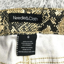 Load image into Gallery viewer, Needle & Cloth Pants Womens 6 (29x27) Gold Black Snake Skin Spandex Stretch Lady