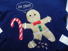Load image into Gallery viewer, Ugly Christmas Sweater Womens Large OH SNAP! Gingerbread Man FUNNY Pullover