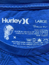 Load image into Gallery viewer, Hurley Shirt Adult Large Blue Spell Out Logo Streetwear Skater Regular Fit Mens