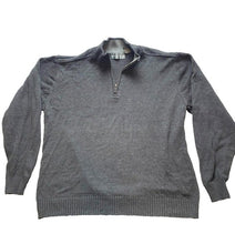 Load image into Gallery viewer, Oscar De La Renta Sweater Adult 2XL XXL Charcoal 1/4 Zip Outerwear Pullover Mens