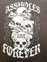 Load image into Gallery viewer, Assh*les Live Forever Shirt Adult Extra Large Skull Bones Y2K Skater Gray Mens