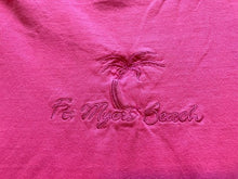 Load image into Gallery viewer, Ft. Meyers Beach Shirt Adult Large Pink Embroidered Palm Tree Tropical Ladies