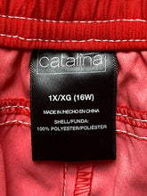 Load image into Gallery viewer, Catalina Shorts Womens 1X Red Cargo Pockets Swimwear Bottoms Snaps Plus Ladies