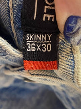 Load image into Gallery viewer, Southpole Jeans Adult 36x30 Blue Denim Skinny Grunge Distressed MCMXCI Mens