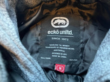 Load image into Gallery viewer, Ecko Unltd Puff Vest Adult Medium Black Zip Up Hooded Grunge Skater Y2K Mens