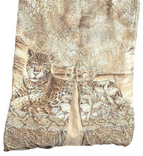 Load image into Gallery viewer, Conrad C Collection Dress Womens 14 Tan Brown Maxi Leopard Tropical Rayon Slit