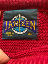 Load image into Gallery viewer, Vintage Jantzen Sweater Adult Extra Large Red Embossed Floral Outerwear USA Mens