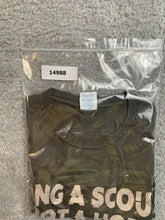 Load image into Gallery viewer, Boy Scout Shirt Adult Medium Olive Green Skull Tents Camp Survival Grunge Mens