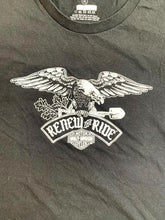 Load image into Gallery viewer, Haley Davidson Shirt Womens Extra Large Black Renew The Ride Eagle Motorcycle