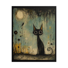 Load image into Gallery viewer, Cat Moon Poster — Whimsical Nighttime Art Print (Rolled Poster)