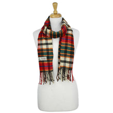 Load image into Gallery viewer, Plaid Cashmere Feel Scarf 12-pack Green/red/beige