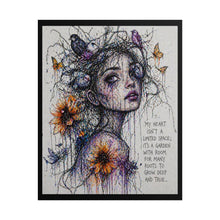 Load image into Gallery viewer, Rolled Poster — "My Heart Isn't a Limited Space" Floral Portrait Art Print
