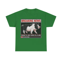 Load image into Gallery viewer, Chris P. Bacon Runaway Pig Breaking News T-Shirt - Size S - 5XL