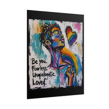 Load image into Gallery viewer, "Fearless Unapologetic Loved" Pride Wall Art | LGBTQ+ Identity Print