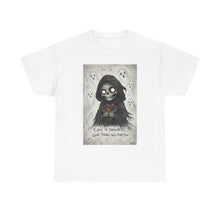 Load image into Gallery viewer, Skull Reaper Tee — “Even in Darkness… Good Things Will Find You” Gothic Halloween T-Shirt