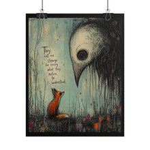 Load image into Gallery viewer, Rolled Poster – 'They Call Me Strange' Fox & Bird Surreal Art Print