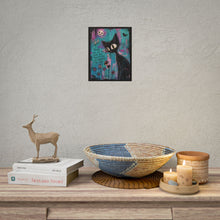Load image into Gallery viewer, Rolled Poster — Gothic Cat Art Print with Quote: “People Will Let You Down...”