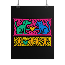 Load image into Gallery viewer, Pop Art Pet Poster — Colorful Dog & Cat Love Print