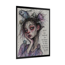 Load image into Gallery viewer, Rolled Poster — Melancholic Girl Illustration with Quote: “People Will Disappoint You”