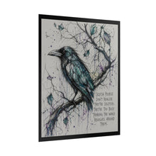 Load image into Gallery viewer, Rolled Poster — Blue Raven Illustration with Quote: “Selfish people don’t realize they’re selfish…”