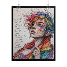 Load image into Gallery viewer, "Makes Sense To Them" Pride Art | Sketch Style Rainbow Hair Portrait Poster