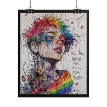 Load image into Gallery viewer, "Being Your Truth" Pride Wall Art | LGBTQ+ Courage Portrait Print