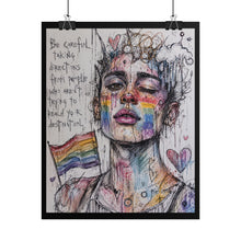Load image into Gallery viewer, "Reach Your Destination" Pride Art | Fine Line Sketch Rainbow Flag Poster