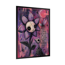 Load image into Gallery viewer, Rolled Poster — Gothic Cute Purple Flower Art Print with Handwritten Quote