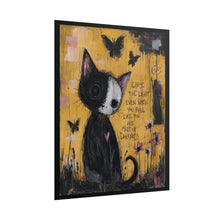 Load image into Gallery viewer, Chase the Light Even When You Feel Like You’re Made of Darkness – Inspirational Black Cat Wall Art