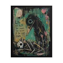 Load image into Gallery viewer, Motivational Gothic Art Poster — “Life Will Knock You Down” Rolled Poster