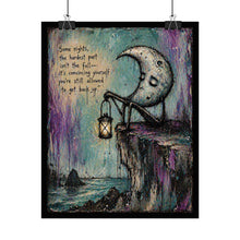 Load image into Gallery viewer, Rolled Poster — Moon Lantern Art Print with Encouraging Quote