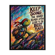 Load image into Gallery viewer, "Keep Going" Motivational Turtle Canvas Poster – Colorful Wall Art Print