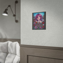 Load image into Gallery viewer, Love Yourself Floral Art Poster — Girl Portrait Rolled Wall Print