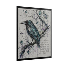 Load image into Gallery viewer, Rolled Poster — Blue Raven Illustration with Quote: “Selfish people don’t realize they’re selfish…”