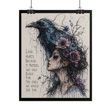 Load image into Gallery viewer, "We Only Bleed For The Ones We Would Die For" Wall Art | Crow Headdress Print