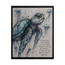Load image into Gallery viewer, Sea Turtle Inspirational Poster — "Do Your Best" Rolled Art Print