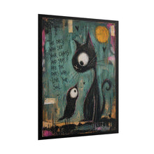 Load image into Gallery viewer, Whimsical Cat & Bird Poster – 'The Ones Who See Your Chaos' Rolled Art Print