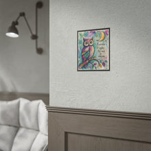 Load image into Gallery viewer, Whimsical Owl Poster — "Kindness lights the way for everyone" Motivational Rolled Art Print