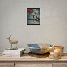 Load image into Gallery viewer, Rolled Poster — Whimsical Fox & Child Art Print with Red Moon, Inspirational Quote