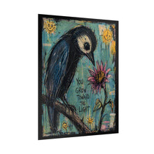 Load image into Gallery viewer, Rolled Poster — 'You Grow Toward The Light' Bird & Flower Inspirational Art Print