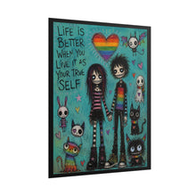Load image into Gallery viewer, "Live It As Your True Self" Pride Art | Whimsical Rainbow Heart Poster