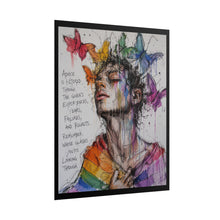 Load image into Gallery viewer, "Whose Glasses" Pride Art | Sketch Style Fluttering Butterflies Portrait Poster