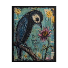Load image into Gallery viewer, Rolled Poster — 'You Grow Toward The Light' Bird & Flower Inspirational Art Print