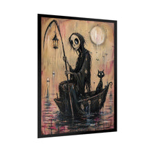 Load image into Gallery viewer, Halloween Grim Reaper Boat Poster – Spooky Gothic Art Print