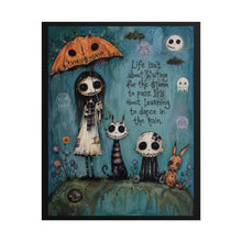 Load image into Gallery viewer, Life Isn’t About Waiting for the Storm to Pass It’s About Learning to Dance in the Rain Rolled Poster — Gothic Inspirational Fantasy Wall Art