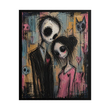 Load image into Gallery viewer, Gothic Skeleton Couple Art Poster – Spooky Cute Romantic Wall Art