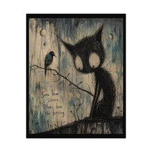 Load image into Gallery viewer, Rolled Poster – Moody Cat Art Print with Quote “Some Hear Silence, Others Hear the Hurting”