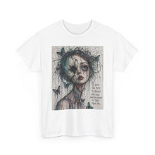 Load image into Gallery viewer, Gothic Butterfly Portrait Tee — "I Gave Too Much to Please" Art Shirt