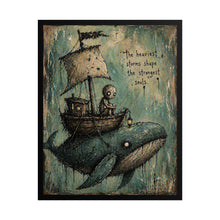 Load image into Gallery viewer, Whimsical Whale Adventure Poster — "The heaviest storms shape the strangest souls"